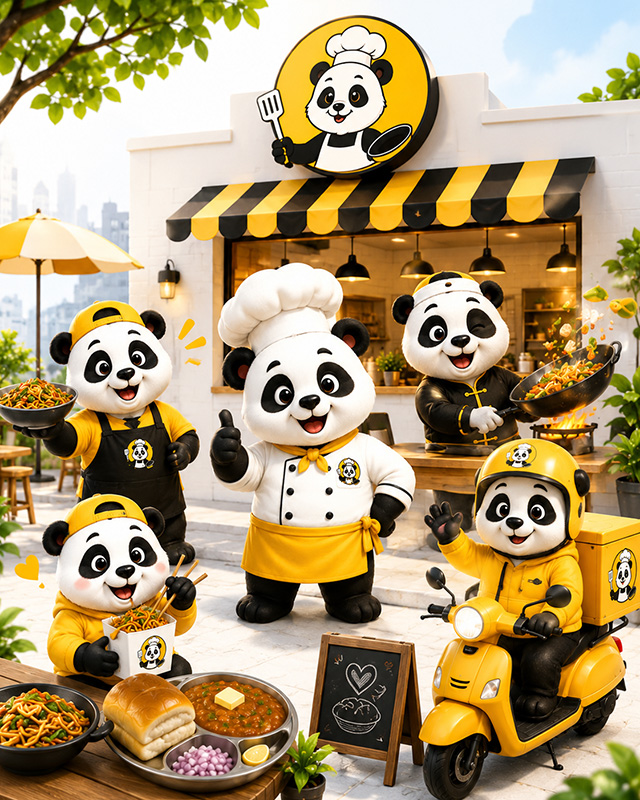 Pav Bhaji Panda Mascot